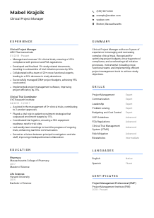 Clinical Project Manager CV Template #10