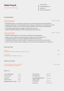 Clinical Project Manager CV Template #23