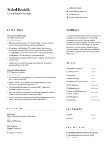 Clinical Project Manager CV Template #7