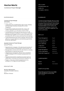 Commercial Project Manager CV Template #3
