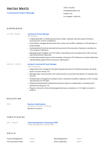 Commercial Project Manager CV Template #1