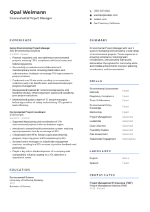 Environmental Project Manager CV Template #10