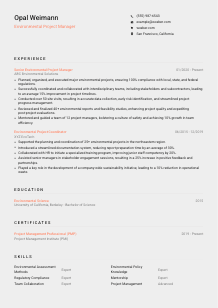 Environmental Project Manager CV Template #23