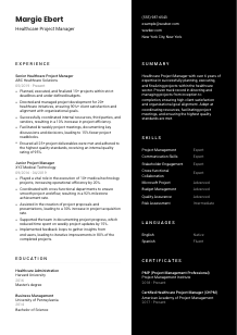 Healthcare Project Manager CV Template #3