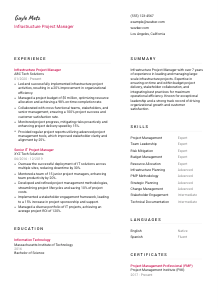 Infrastructure Project Manager CV Template #11