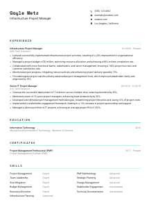 Infrastructure Project Manager CV Template #18