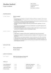 Project Coordinator CV Template #1