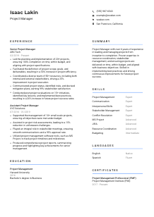 Project Manager Resume Template #2
