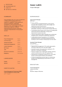 Project Manager Resume Template #3