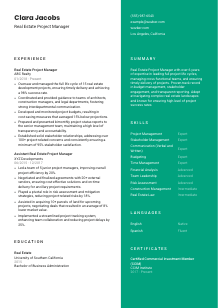 Real Estate Project Manager CV Template #16