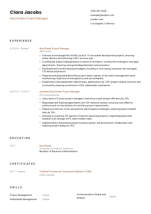 Real Estate Project Manager CV Template #6