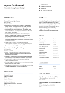 Renewable Energy Project Manager Resume Template #10