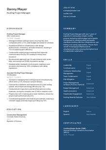 Roofing Project Manager Resume Template #15