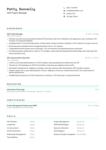 SAP Project Manager Resume Template #18
