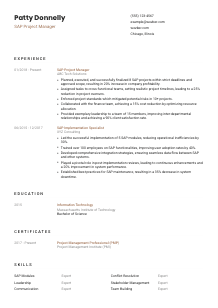 SAP Project Manager CV Template #6