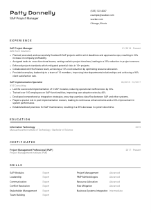 SAP Project Manager CV Template #9