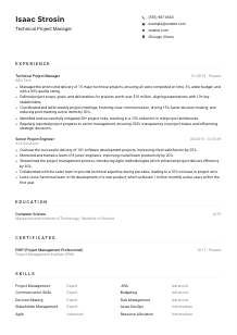 Technical Project Manager CV Example