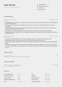 Technical Project Manager Resume Template #3
