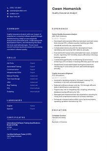 Quality Assurance Analyst Resume Template #21