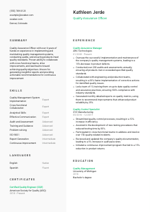 Quality Assurance Officer Resume Template #14