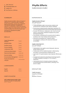 Quality Assurance Auditor Resume Template #19