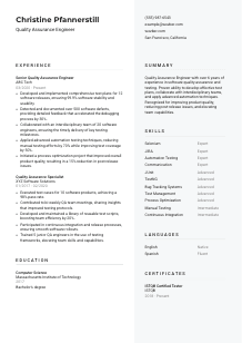 Quality Assurance Engineer Resume Template #12