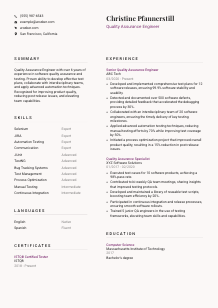 Quality Assurance Engineer Resume Template #20