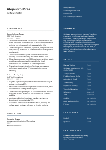 Software Tester Resume Template #2