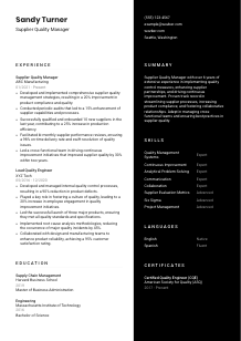 Supplier Quality Manager CV Template #17