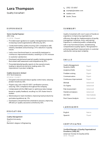 Quality Consultant CV Template #10