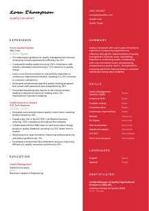 Quality Consultant Resume Template #22