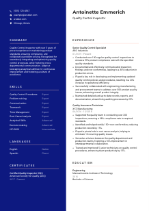 Quality Control Inspector Resume Template #21