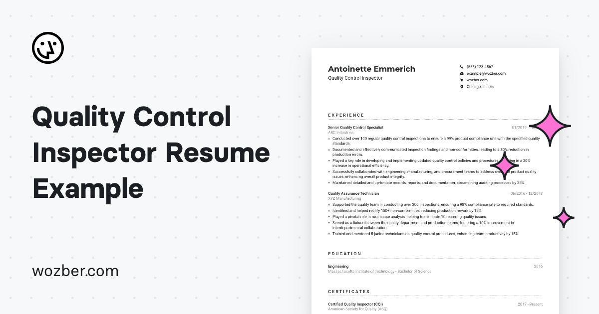 Quality Control Inspector Resume - Og