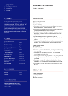 Quality Specialist Resume Template #21