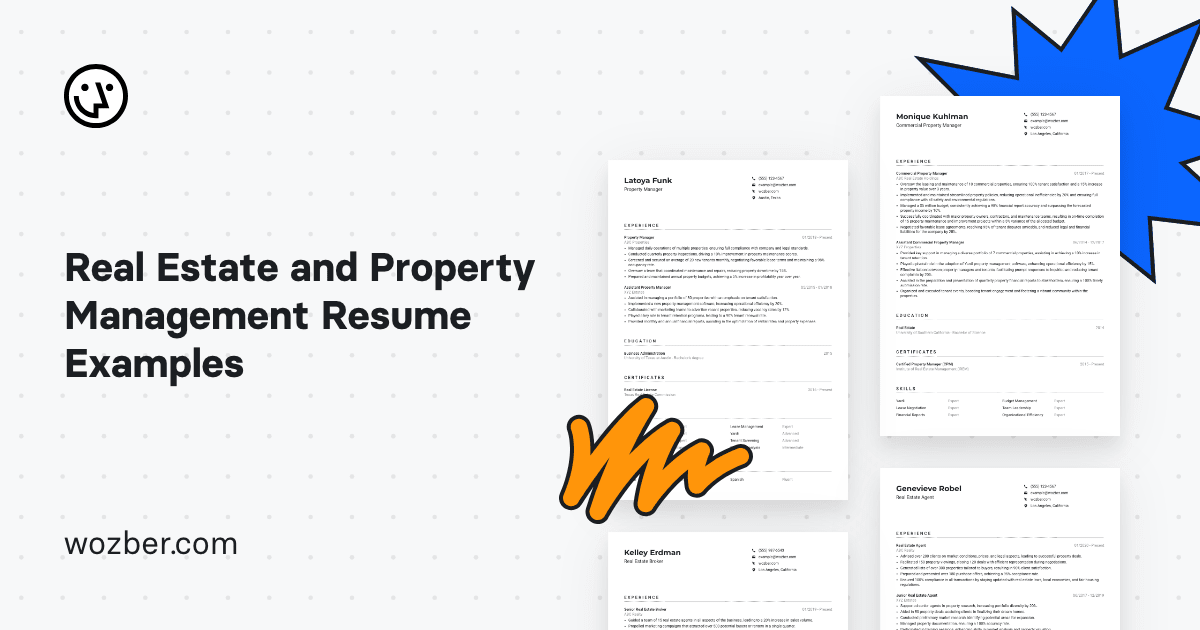 16 Real Estate and Property Management Resume Examples | Wozber