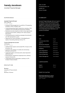 Assistant Property Manager CV Template #3