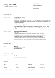 Assistant Property Manager CV Template #1
