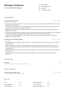Commercial Property Manager Resume Example
