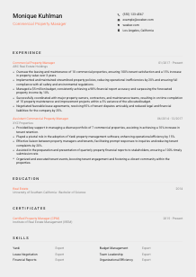 Commercial Property Manager Resume Template #23