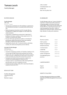 Facility Manager CV Template #2