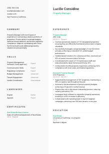 Property Manager CV Template #2