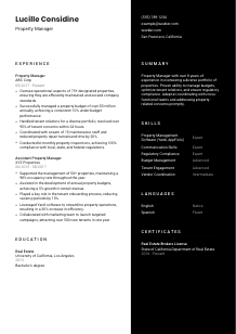 Property Manager CV Template #3