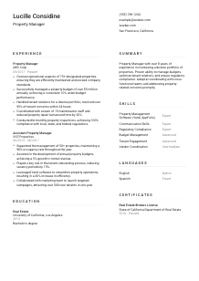 Property Manager CV Template #1