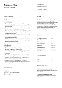 Real Estate Manager Resume Template #1