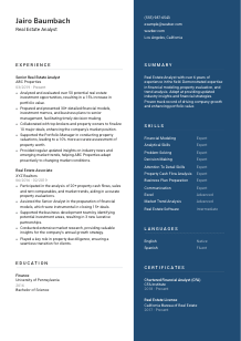 Real Estate Analyst Resume Template #2