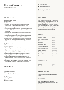 Real Estate Investor CV Template #2