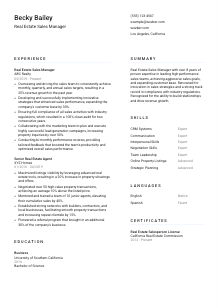 Real Estate Sales Manager CV Template #1