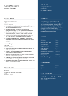 Account Executive Resume Template #2