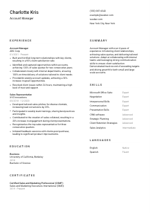 Account Manager Resume Template #2