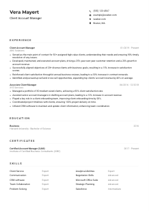 Client Account Manager CV Example